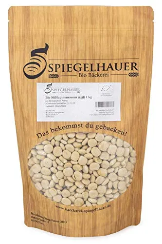 Bio Süßlupinensamen - ganze Körner keimfähig und naturbelassen - Getrocknete Hülsenfrüchte mit hervorragender Keimfähigkeit, ideal für Gartenanbau oder als nährstoffreiche Zutat in Salaten und Smoothies.