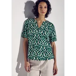 Street One Bluse in Beige - 36 - Bluse aus reiner Viskose mit lockerem Schnitt und grafischem Muster, ideal für einen lässigen Look.