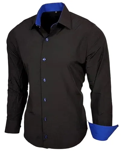 Baxboy Herren-Hemd Slim-Fit - Bügelleicht für Business und Freizeit - Herrenhemden in Slim-Fit, ideal für Anzug, Hochzeit oder Freizeit. Angenehmer Tragekomfort durch 60% Baumwolle und modernes Design.