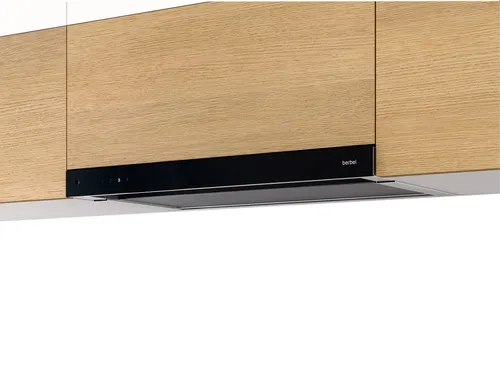 Berbel Glassline BEH 60 GL - 1070094 Flachschirmhaube 60 cm Schwarz - Dunstabzugshaube mit BackFlow-Technologie für kondensatfreie Glasflächen und flexibler EcoSwitch für Abluft- oder Umluftbetrieb, ideal für moderne Küchen.