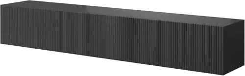Selsey TV-Schrank VELDIO 2 mit grifflosen geriffelten Türen - TV-Halterungen, modernes Design mit grifflosen Türen und kratzfester Oberfläche, ideal für ein stilvolles Wohnambiente.