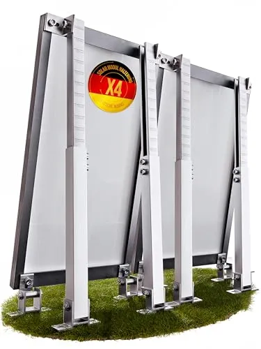 Lichtblicker 4x Balkonkraftwerk Halterung verstellbar - Dach- & Bodenhalterungen für Solarmodule, stabile Aluminiumprofile und hochwertige Edelstahl Schrauben sorgen für sichere Befestigung und flexiblen Neigungswinkel von 0 bis 90°.
