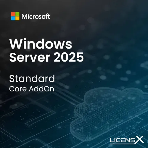 Microsoft Windows Server 2025 Standard Core AddOn für 16 Cores - Betriebssysteme mit erweiterbaren CPU-Kernen für optimale Serverleistung und flexible Skalierung.