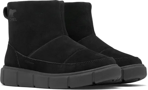 SOREL EXPLORER III SLIP Stiefel 2025 - Schwarz/Sea Salt - 41,5 - Wanderschuhe mit wasserdichtem Wildleder-Obermaterial und kuscheliger Isolierung für optimalen Komfort. Ideal für kalte Tage und einfaches Anziehen dank Zuglasche.