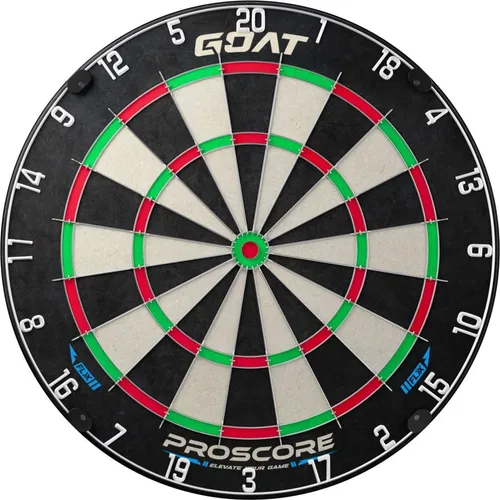 GOAT – Proscore FLX Starter-Dartboard, langlebiges Sisal, selbstheilend, minimale Abpraller, dünne Verdrahtung