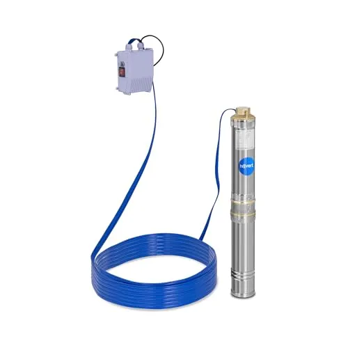 MSW Tiefbrunnenpumpe 6.000 l/h - Wasserpumpen mit 370 W und Edelstahlgehäuse, ideal für effiziente Wasserförderung bis 6000 l/h und 43 m Förderhöhe.