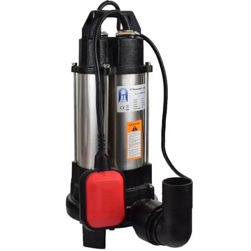 Agora-Tec® Bau-, Abwasser- und Schmutzwasserpumpe-C 750W mit Schneidwerk - Robuste Schmutzwassertauchpumpe mit 750 W Leistung, ideal für Baustellen und Überflutungsgebiete. Mobil einsetzbar dank Tragegriff und mit Schneidwerk für organische Feststoffe.