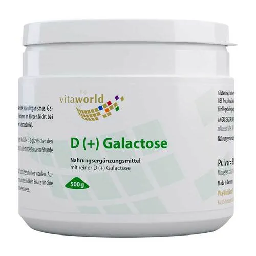 D(+) Galactose - 500g reines Galactose Pulver, wichtige Energiequelle für Gehirn und Körper, vegetarisch, glutenfrei, laktosefrei