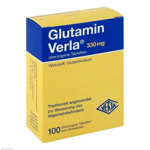 Glutamin Verla 100 ST - Traditionelles Arzneimittel zur Besserung des Allgemeinbefindens, enthält die natürliche Aminosäure Glutaminsäure für wichtige Stoffwechselvorgänge im Körper.