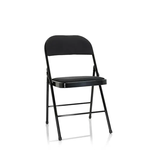 hjh OFFICE 803010 Klappstuhl TUDELA II - Gepolstert und Klappbar - Bürostuhl mit bequemer Polsterung und robustem Stoffbezug; ideal für Konferenzräume und Veranstaltungen, platzsparend klappbar und bis 130 kg belastbar.