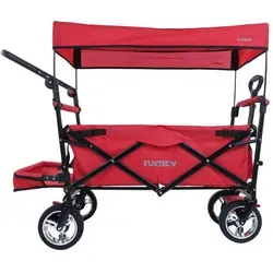 FUXTEC Bollerwagen FX-CT800 mit UV-geschütztem Sonnendach - Bollerwagen mit UV-Schutzdach, doppelter Bremsfunktion und Innenraumverlängerung für mehr Beinfreiheit. Ideal für Familienausflüge, Gartenarbeiten und sichere Transporte.