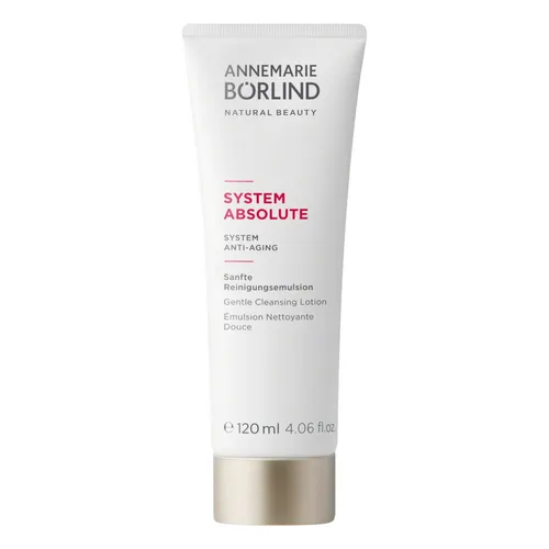 ANNEMARIE BÖRLIND SYSTEM ABSOLUTE Sanfte Reinigungsemulsion 120 ml - Naturkosmetik für porentiefe Reinigung mit Algenextrakt, feuchtigkeitsspendend und für ein samtweiches Hautgefühl. Ideal zur Vorbereitung auf Ihre Pflegeprodukte.