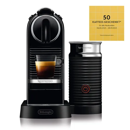 DeLonghi Nespresso Citiz&Milk EN267.BAE - Kapselmaschine mit 1 Liter Wassertank, inklusive Aeroccino Milchaufschäumer für cremigen Milchschaum und 19 bar Pumpendruck