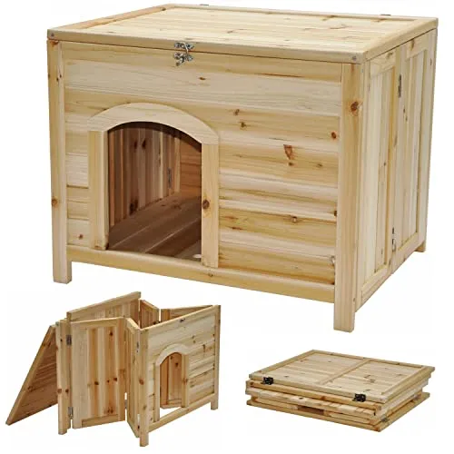nanook Hundehütte - Faltbare Katzenhöhle für Haustiere - Katzenhöhlen & -häuser mit mobilem Design, ideal für kleine und größere Haustiere bis 12 kg. Einfacher Aufbau und natürliche Holzstruktur zum individuellen Gestalten.
