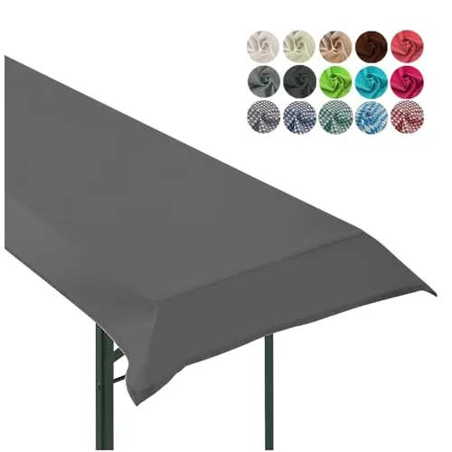 heimtexland ® Tischdecke Bierzeltgarnitur Typ861 Anthrazit 90x240 cm - Hochwertige Tischdecke in 90 x 240 cm für Biertische, pflegeleicht und maschinenwaschbar. Strapazierfähiges Gewebe aus 70% Polyester und 30% Baumwolle sorgt für eine stilvolle Tischdekoration bei jedem Event.