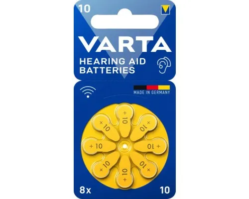 Batterie Varta VARTA Hörgeräte Batterie 10 Zink-Luft 1,45 V 8 Stück
