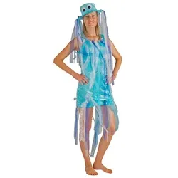 Lipta TDP Kostüm Blaue Qualle für Damen - Einzigartiges Kleid mit Hut - Kostüm für Damen, inspiriert von einer leuchtenden Qualle, aus 100% Polyester, ideal für Karneval oder Mottopartys. Pflegeleicht durch Handwäsche.