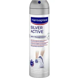 Hansaplast Silver Active Fußspray 150 ml - Fußgeruchsprävention – 72 Stunden Schutz vor Fußgeruch und Schweiß mit antibakteriellem Aktiv-Komplex aus Silber-Ionen, sanft zur Haut ohne Alkohol.