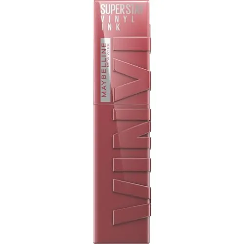 Maybelline New York Super Stay Vinyl Ink Flüssiger Lippenstift für 16H Halt & Glanz, Wischfeste & hochpigmentierte Farbe, Vinyl-Finish ohne Abfärben, Nuance: 40 Witty, 4,2ml