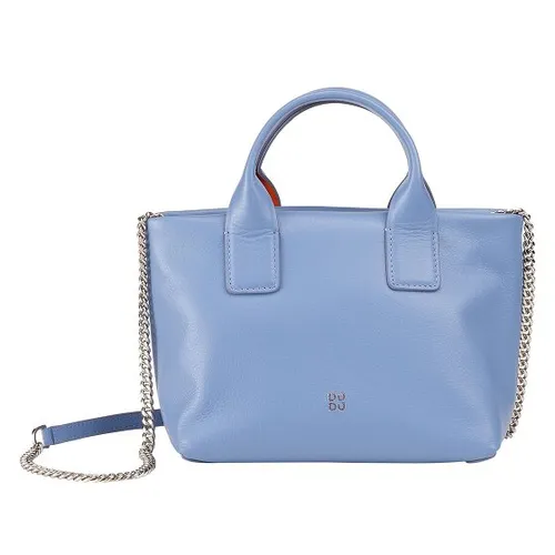 DuDu Ibiza Handtasche Leder 22 cm blau - Elegante Henkeltasche aus weichem Leder, ideal für festliche Anlässe, bietet ausreichend Platz für Wertsachen und ist der perfekte Begleiter für jede Party.