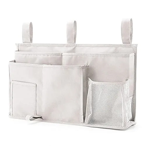 Caddy Hänge-Organizer Nachttisch-Aufbewahrungstasche, 600D Oxford-Gewebe mit Haken & Schlaufe für Etagenbetten und Krankenbetten, Schlafsaal und Bettgitter (8 Taschen)