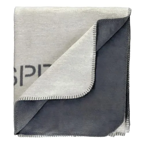 Esprit Tagesdecke FUN, 130 x 170 cm in Grau - Bettdecken - Hochwertige Wendedecke aus 60% Baumwolle und 40% Polyacryl, pflegeleicht und ideal für gemütliche Abende.