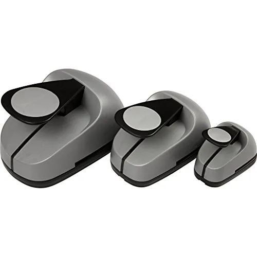 Creativ Company Stanzer-Set, 3er Set (25+49+75 mm) - Basteln mit vielseitigen Stanzer-Größen, perfekt zum Kombinieren von Designs. Ideal für Papier und dünnen Karton bis 240 g.
