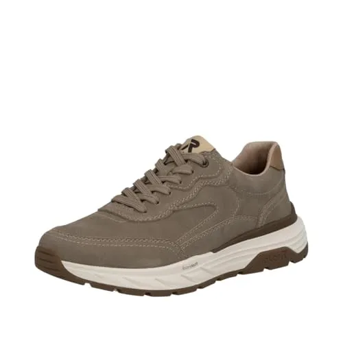 Rieker Herren 06100 Sneaker Low Beige 41 - Bequemer Sneaker aus echtem Leder mit herausnehmbarer Einlegesohle. Ideal für den Alltag dank stoßdämpfender Gel-Foam-Technologie für optimalen Komfort.