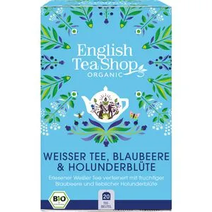 EnglishTeaShop Tee Weißer Tee, Blaubeere & Holunderblüte, BIO, Weißer Tee, 30 g, 20 Beutel