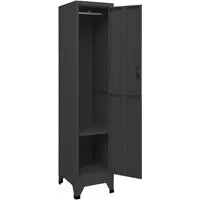 vidaXL Schließfachschrank Anthrazit 38x45x180 cm - Werkstatteinrichtung mit abschließbarer Tür, ideal für Schulen und Büros, bietet sicheren Stauraum und ist aus langlebigem Stahl gefertigt.