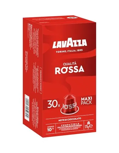 Lavazza Qualita Rossa Kapseln für Nespresso, 30 Stück - Genießen Sie intensiven Kaffeegenuss mit Lavazza Qualita Rossa. Kompatibel mit Nespresso-Maschinen, ideal für eine schnelle Tasse Kaffee zu Hause oder im Büro.