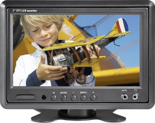 Renkforce T-701B Auto LCD-Monitor 7 Zoll - Einbaumonitor für die Kopfstütze, schwenkbar und perfekt für Kfz oder Wohnmobil, ideal für Unterhaltung unterwegs.