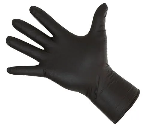 Kerbl 15321 Nitrile Lang Schwarz Einmalhandschuhe, 30cm Länge, M, 50 Stück