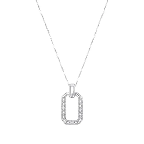JOOP! Kette mit Anhänger 925 Sterling Silber - Elegante Damen Kette aus 925 Sterling Silber, verziert mit funkelnden Zirkonia, längenverstellbar von 42 bis 45 cm. Kommt in einer stilvollen Schmuck Geschenk Box - perfekt für besondere Anlässe.