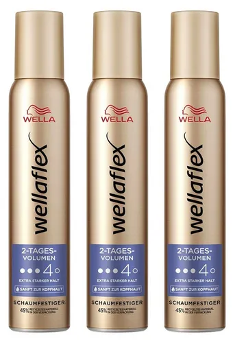 Wellaflex 2-Tages-Volumen Schaumfestiger 200ml - Styling-Schaum für voluminöses Haar, bietet bis zu 2 Tage flexiblen Halt, ist sanft zur Kopfhaut und silikonfrei.