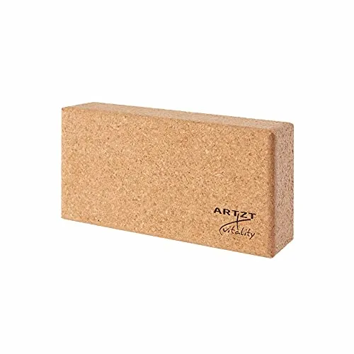 ARTZT vitality Yogablock aus Kork | Block für Yoga aus 100% Kork| Yoga Zubehör für bessere Übungen | Yogablock Kork nachhaltig Made in Portugal Beige, 22,7 x 12 x 6,5 cm