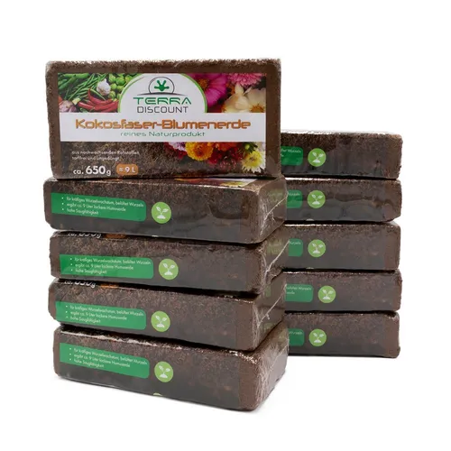 Terra Discount Kokosfaserhumus *Blumenerde* 10x ca.650g (ergibt ca. 90 Liter)