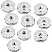 SOTECH 10er Set Rändelmutter M4 Edelstahl V2A SS304 Flache Form DIN 467 Griffmutter