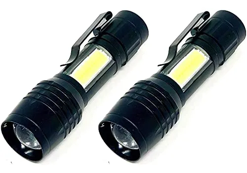 Mini Polizei Taschenlampe I Swat I Wiederaufladbare Handlampe I starke Leuchtkraft I Akku I 2 Stück