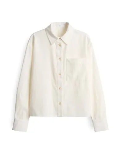 OPUS Langarmbluse Frone in Größe 42 - Hochwertige Bluse aus 100% Baumwolle in eleganter Milchfarbe, ideal für den Alltag oder besondere Anlässe.