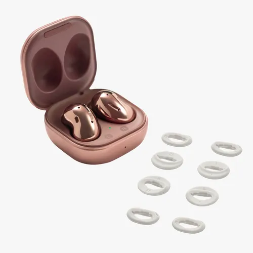 kwmobile 8x Ear Buds kompatibel mit Samsung Galaxy Buds Live - Size S und L - Silikon Ohrbügel Ohrstöpsel Zubehör - Bügel für In-Ear Kopfhörer - Weiß