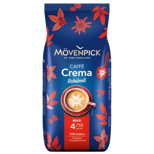MÖVENPICK Schümli ganze Bohne 4x1000 g - Geröstete Kaffeebohnen, perfekt für Kaffeevollautomaten und garantiert in gewohnter Darboven-Qualität für ein aromatisches Kaffeeerlebnis.