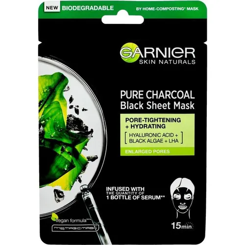  Textil Masks AHA+BHA Charcoal Feuchtigkeitsspendende Tuchmaske mit Aktivkohle 28 g