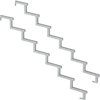 Vinuovo 2er Set Stahl Treppenwange für 7 Stufen - Stilvolles 2er Set für Außentreppen aus feuerverzinktem Stahl. Ideal zur individuellen Gestaltung Ihrer Treppe mit robusten Treppenwangen in verschiedenen Höhen.
