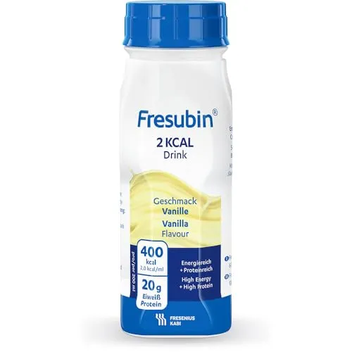 FRESUBIN 2 kcal Drink Vanille - Hochkalorische Trinknahrung - Arzneimittel für ergänzende Ernährung, eiweißreich und ballaststoffarm. Ideal für Menschen mit Appetitlosigkeit, liefert 400 kcal pro Flasche.