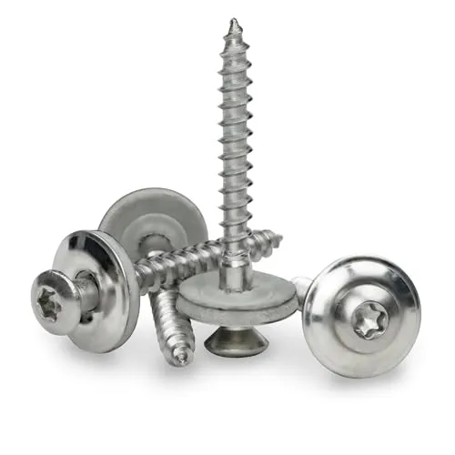 Spenglerschrauben mit Dichtscheibe – 20 Stück – Edelstahl, rostfrei – Innensechsrund Schrauben für Dachbleche & Blechdach – Selbstschneidende Schrauben, Blechdach Schrauben mit Dichtung (4,5x50 mm)