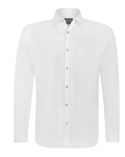 Stockerpoint Herren Mika2 Trachtenhemd, Weiss, 5XL - Herrenhemden aus 100% Baumwolle, Comfort fit mit Kent-Kragen für optimalen Tragekomfort und stilvolles Design.