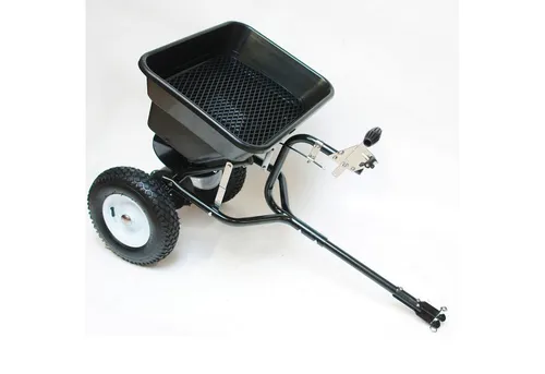DEMA Streuaufsatz Schleuderstreuer 45 Liter für Rasentraktor ATV - Streuwagen für Rasentraktor ATV, ideal für gleichmäßige Verteilung von Dünger und Saatgut. Robuste Stahlkonstruktion, große 45-Liter-Wanne und integrierte Anhängerkupplung für müheloses Arbeiten.