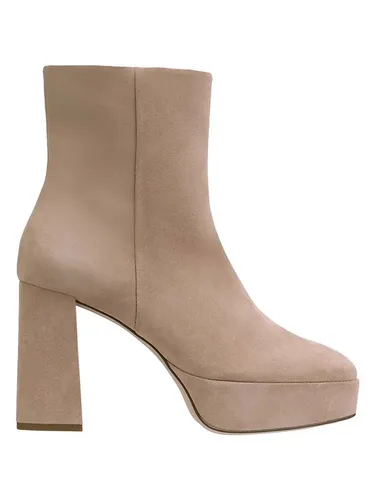 Högl Leder-Stiefeletten "Nora" in Beige, Größe 39 - Wanderschuhe mit rutschhemmender Laufsohle und bequemem Block-Absatz, ideal für lange Spaziergänge und stilvolle Auftritte.