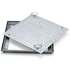 ZARGES Aluminium Schachtabdeckung 600 x 600 mm - Einzelteile für Schacht- & Steigleitern, begehbar und leicht zu öffnen, ideal für Innenbereiche mit hoher Belastbarkeit bis 1,5t.